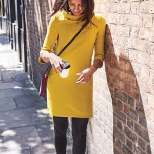 Alexandra jersey tunic in yellow mustard